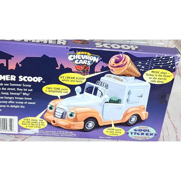 Vintage TheChevron Cars Summer Scoop Toy Ice Cream Truck with Opening Doors - Picture 12 of 16